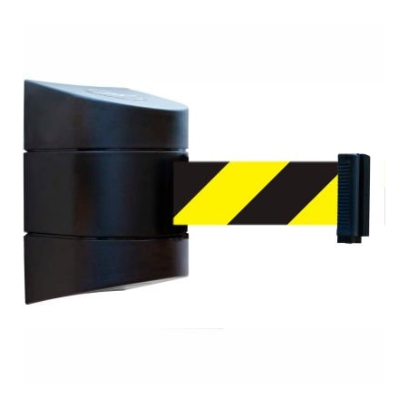 Lawrence Metal Prod. Tensabarrier Wall Mount Retractable Belt Barrier, Black Case W/30' Black/Yellow Belt 897-30-S-33-NO-D4X-C
